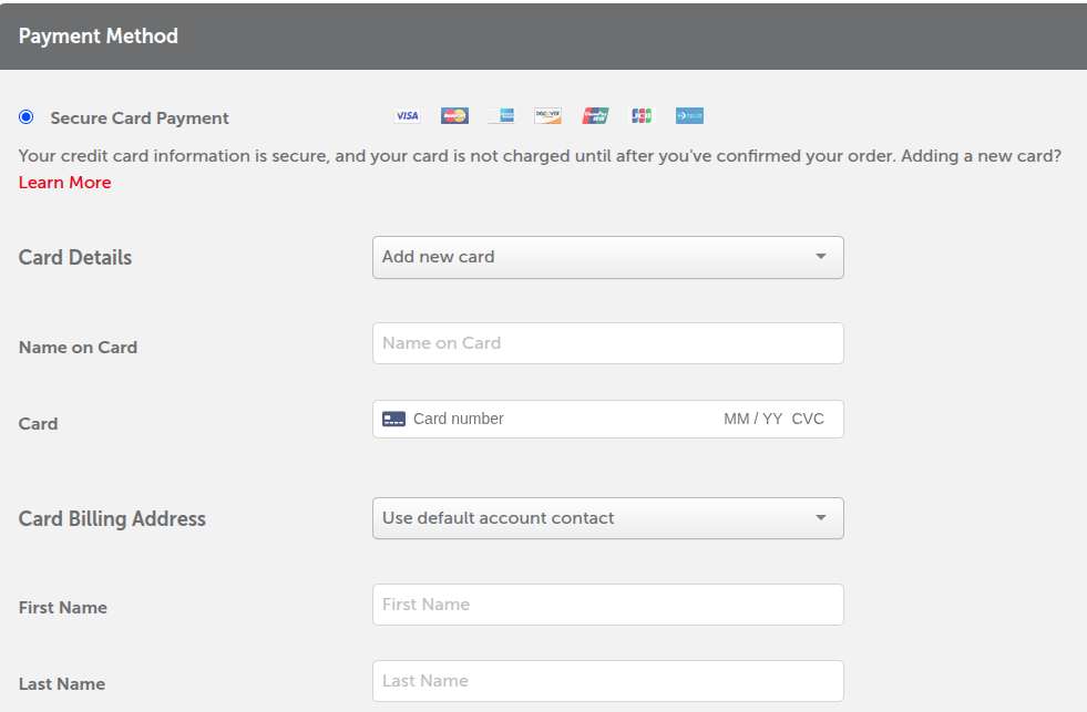 Namecheap payment portal