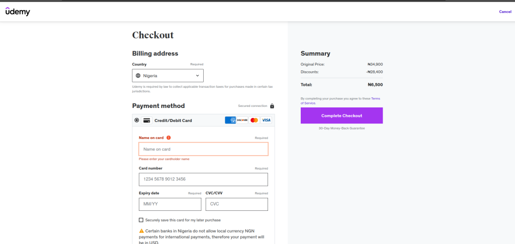 How to pay for Udemy courses
