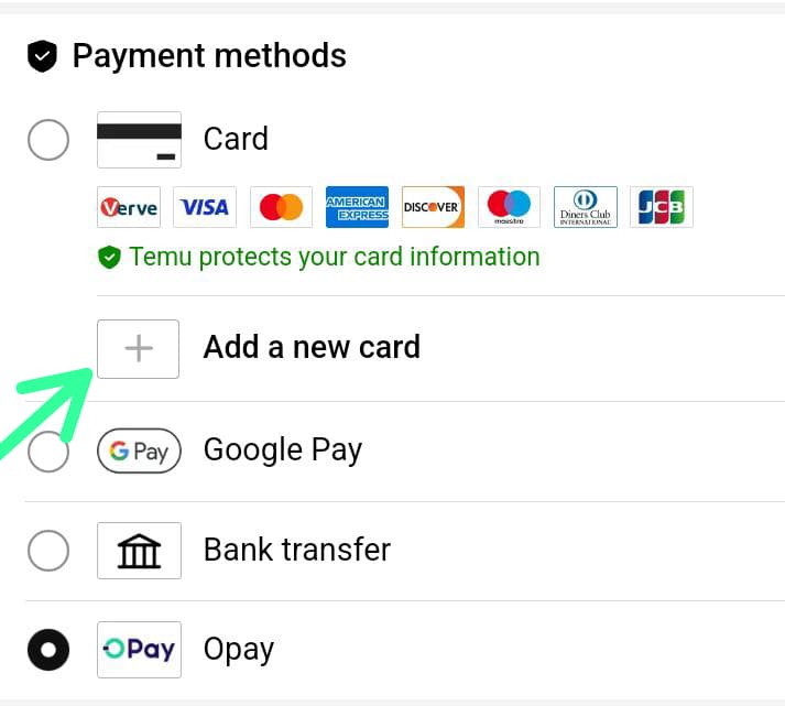 Card declined on Temu 