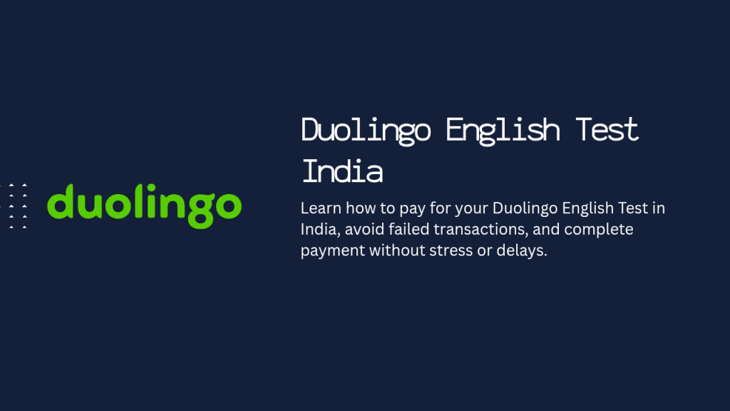 Pay for Duolingo English Test in India