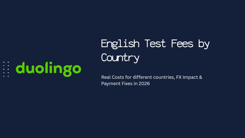 Duolingo English Test Fees for different countries