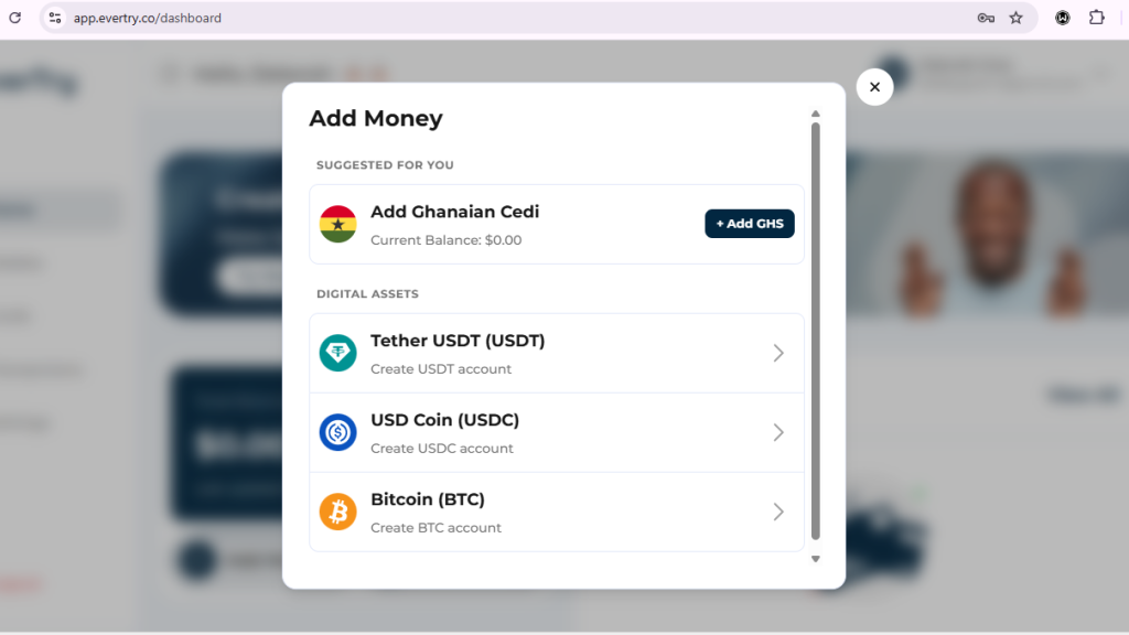 ghana wallet funding