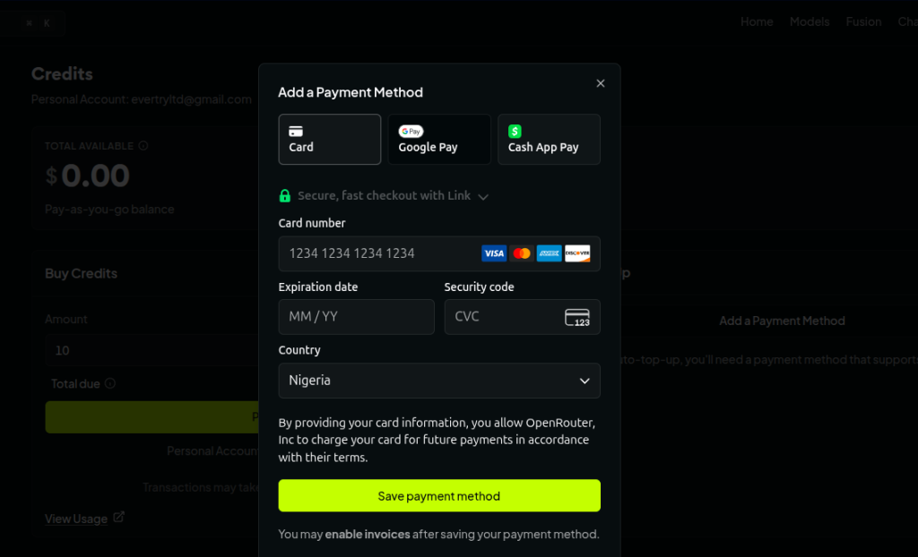 Add a Payment Method